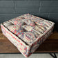 Handwoven Persian Medallion Style Pouffe - Beige & Coral Cotton Footstool