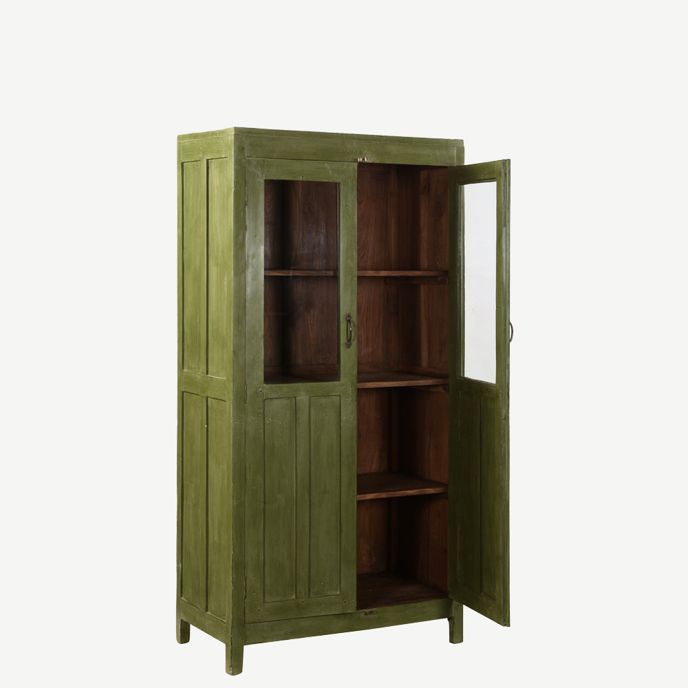 The Skerries Antique Display Dresser in Fern Frond Green